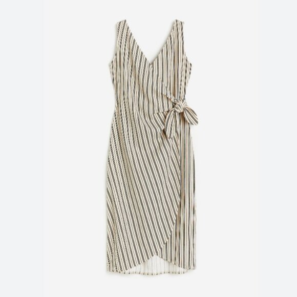 H&M V-Neck Striped Wrap Dress Size Small - Picture 1 of 8
